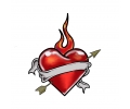  Liefde / Valentijn tattoo voorbeeld Hartje pijl en vuur